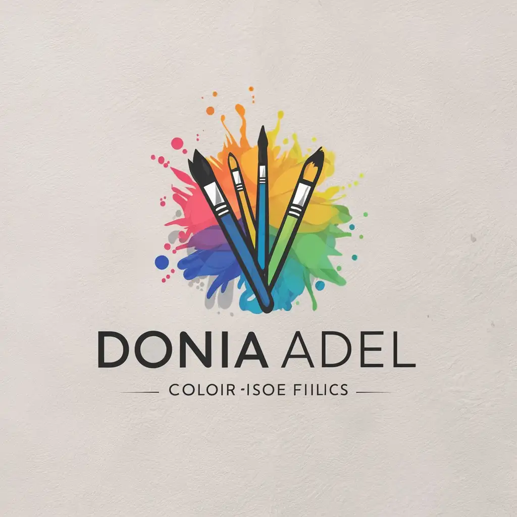 LOGO Design for Donia Adel Artistic Paint Brushes and Color Splash