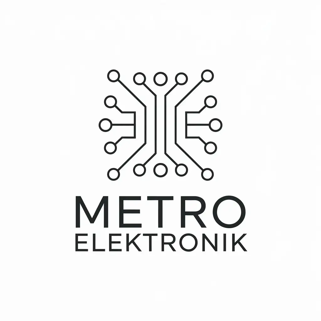 a vector logo design,with the text "Metro Elektronik", main symbol:elektronik,Minimalistic,be used in Retail industry,clear background