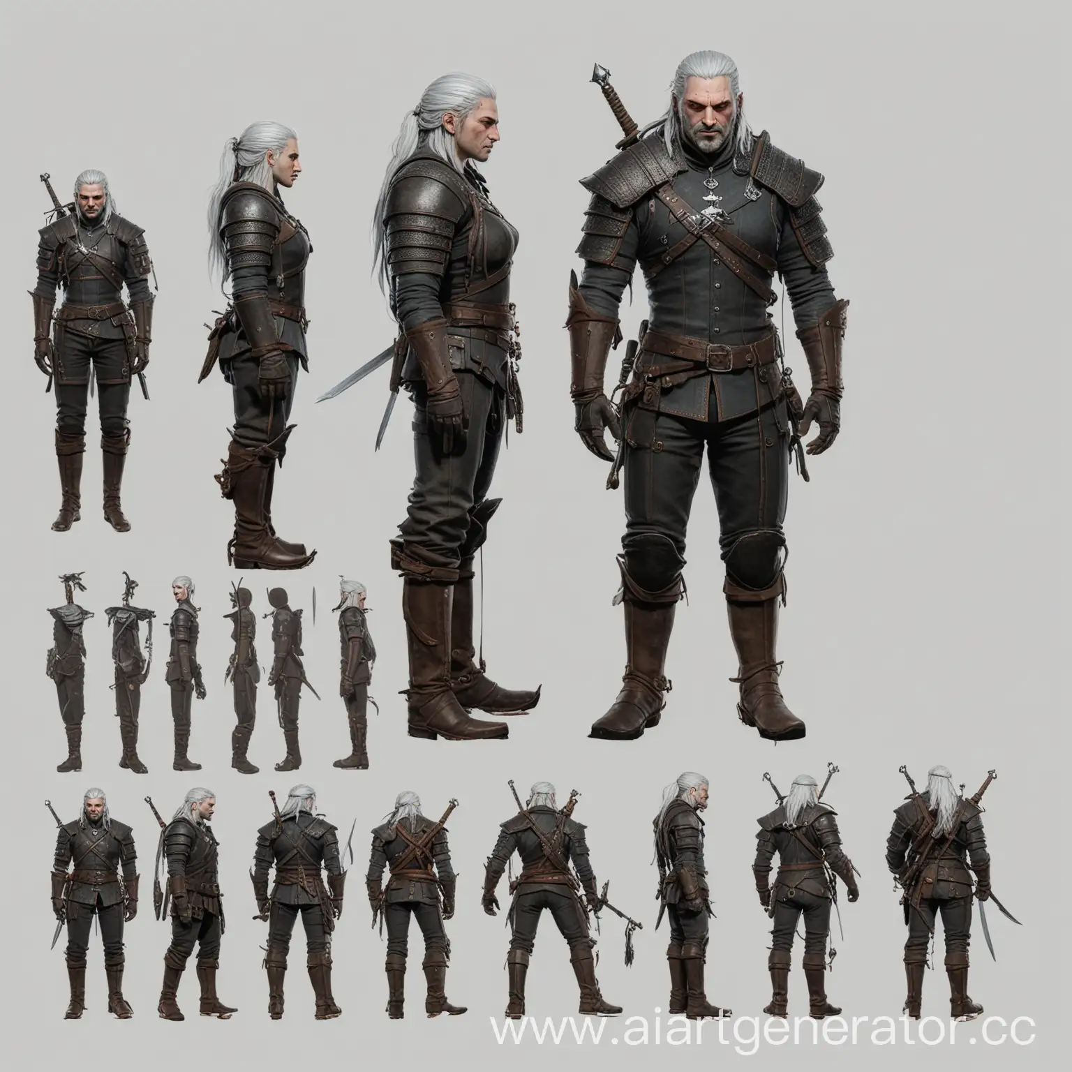 FullLength-Profile-of-The-Witcher-Sprite-Sheet-on-White-Background