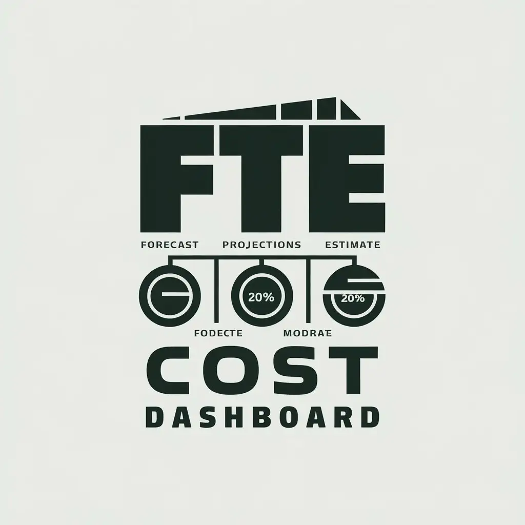 LOGO Design for FTE Cost Dashboard Vector Logo with Finance Symbols and Clear Background