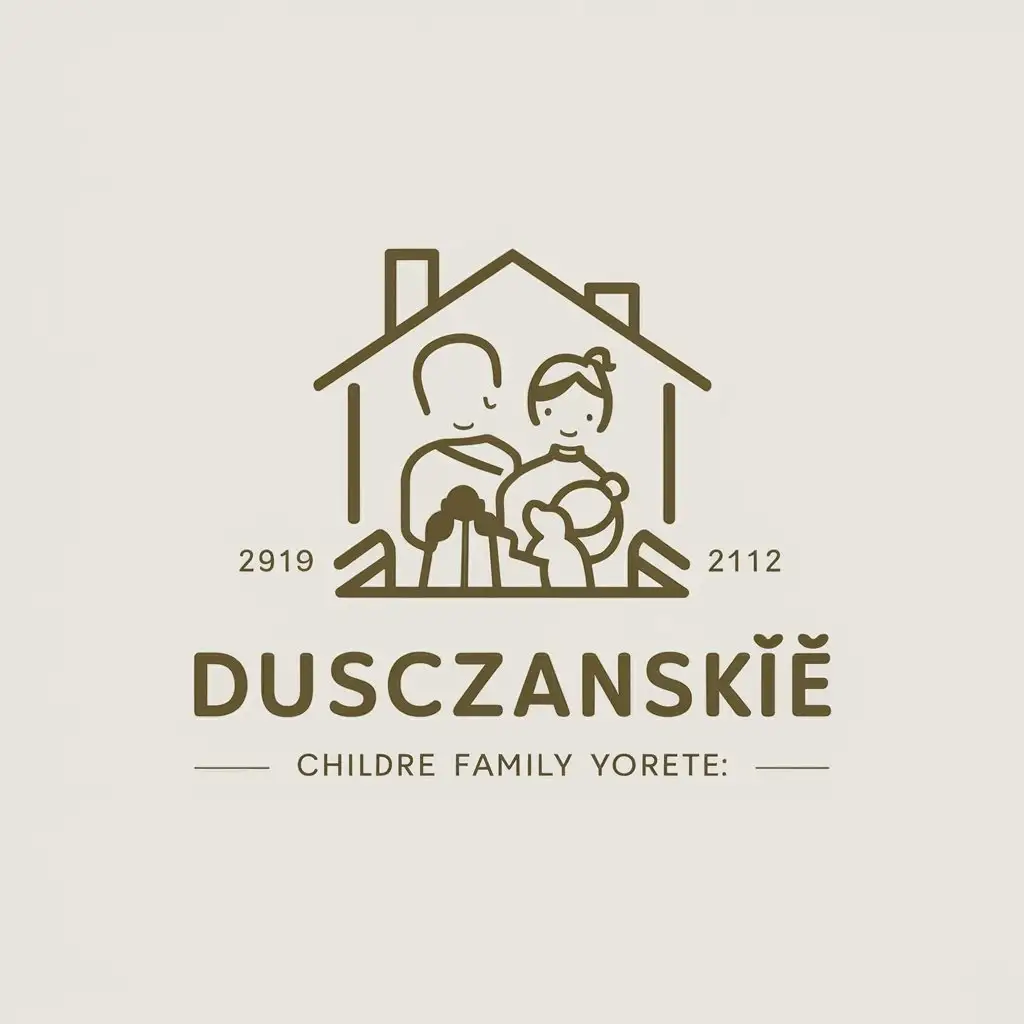 a vector logo design,with the text "Dusczanskiе", main symbol:children family toys,Minimalistic,be used in Home Family industry,clear background