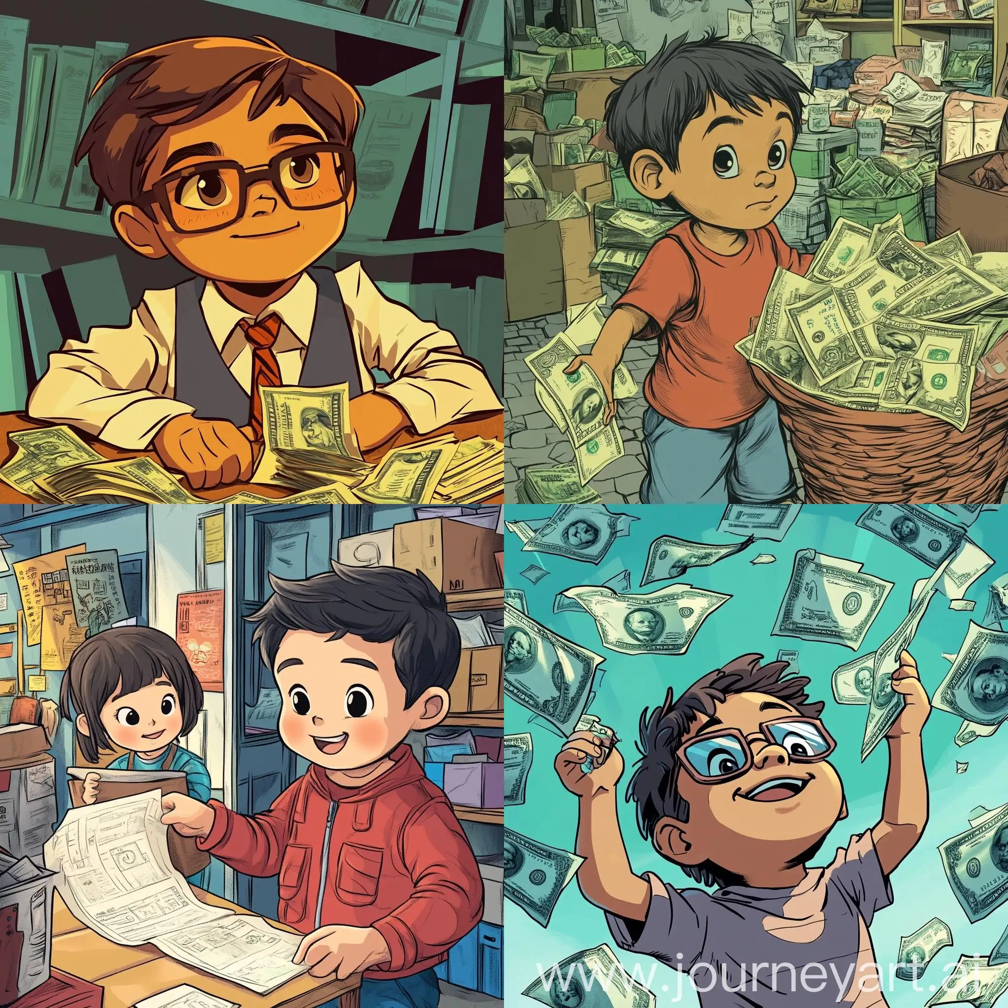 Childrens-Economic-Magazine-Comic-Style-Illustration