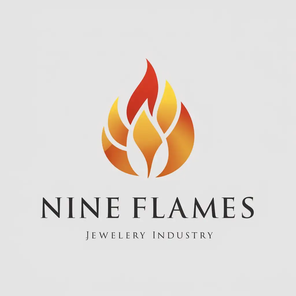 a vector logo design,with the text "NINE FLAMES", main symbol:fire,Moderate,be used in jewelry industry,clear background