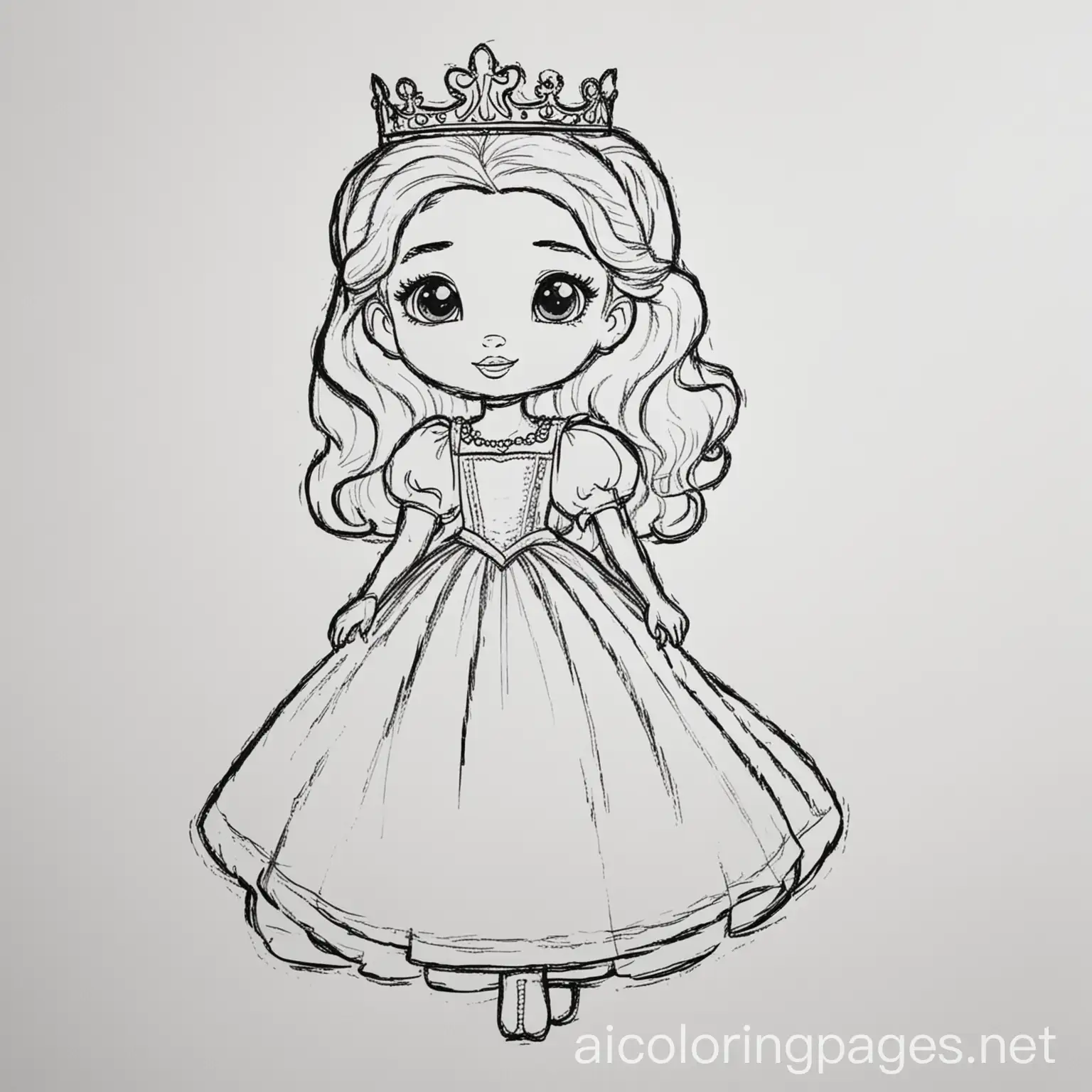 Super-Thick-Princess-Coloring-Page-for-Kids