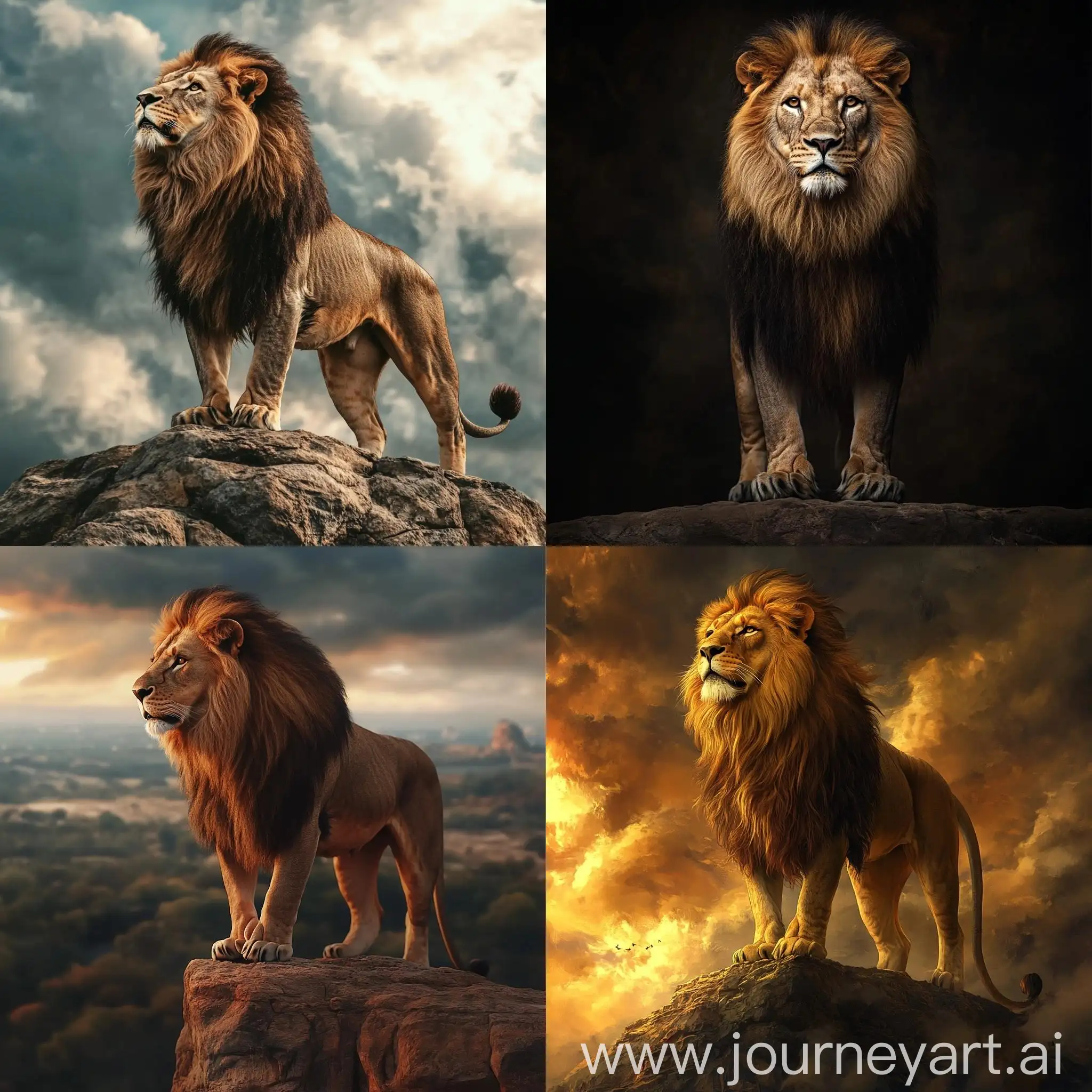 Majestic-Lion-Standing-on-a-Rock