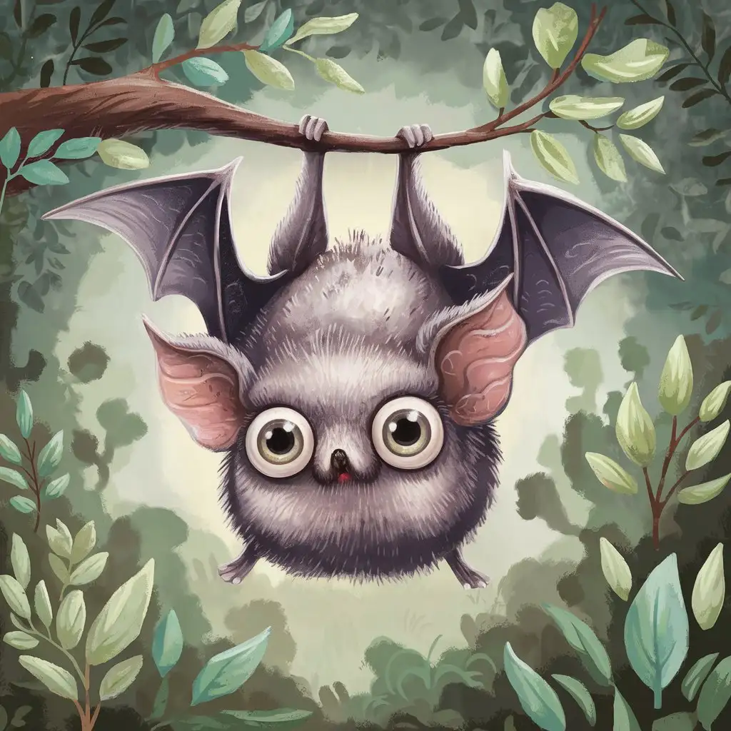 Adorable Whimsical Bat with Playful Features