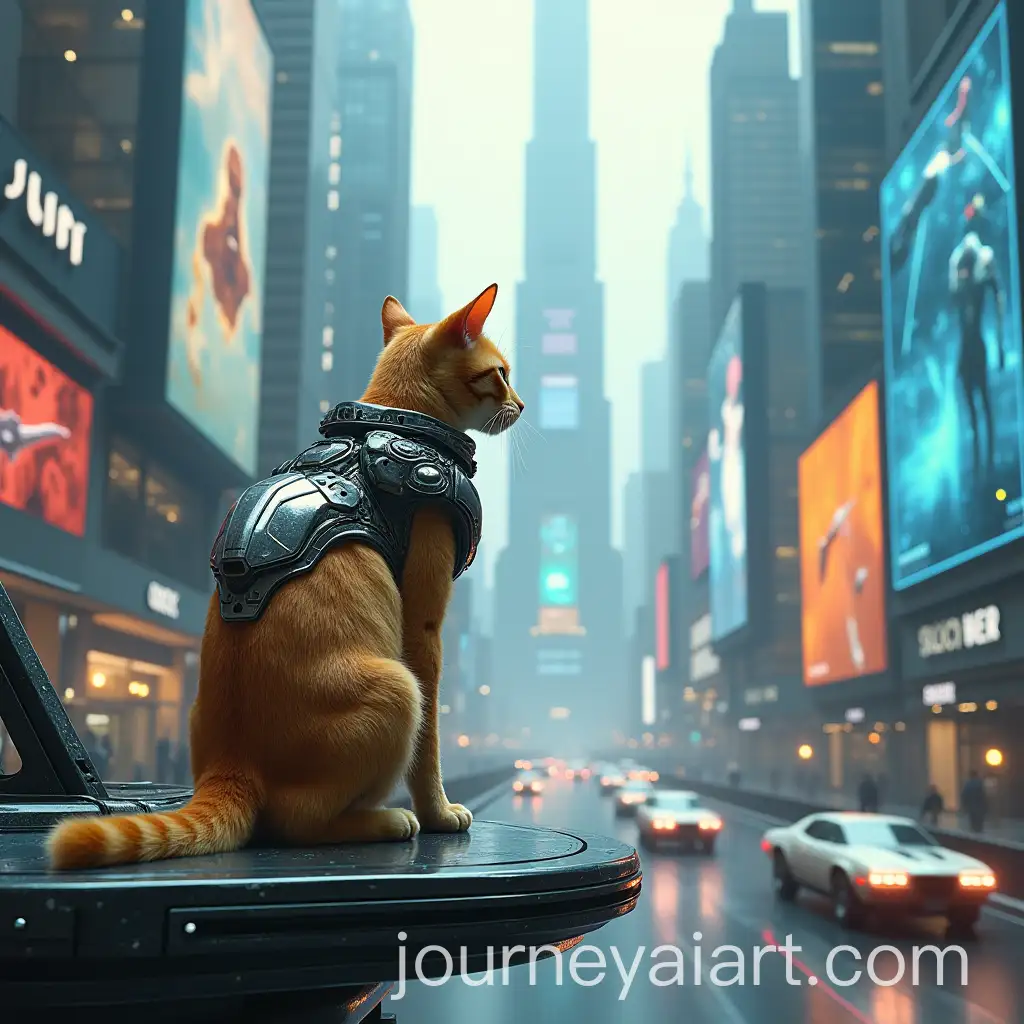 Golden-Cat-in-Futuristic-City-with-Holographic-Billboards-and-Flying-Cars