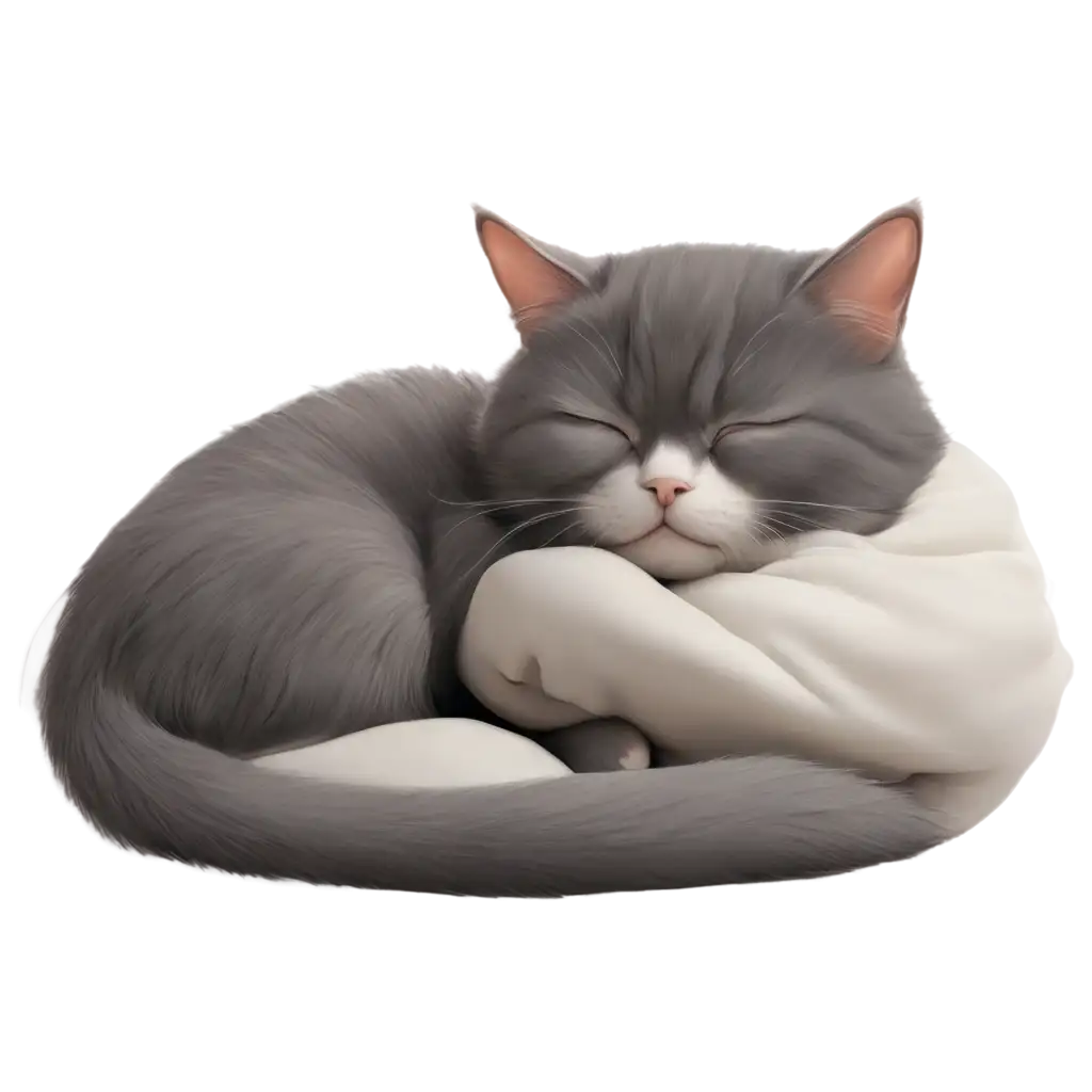 Cute-Cat-Sleeping-Anime-PNG-Image-Perfect-for-Your-Creative-Projects