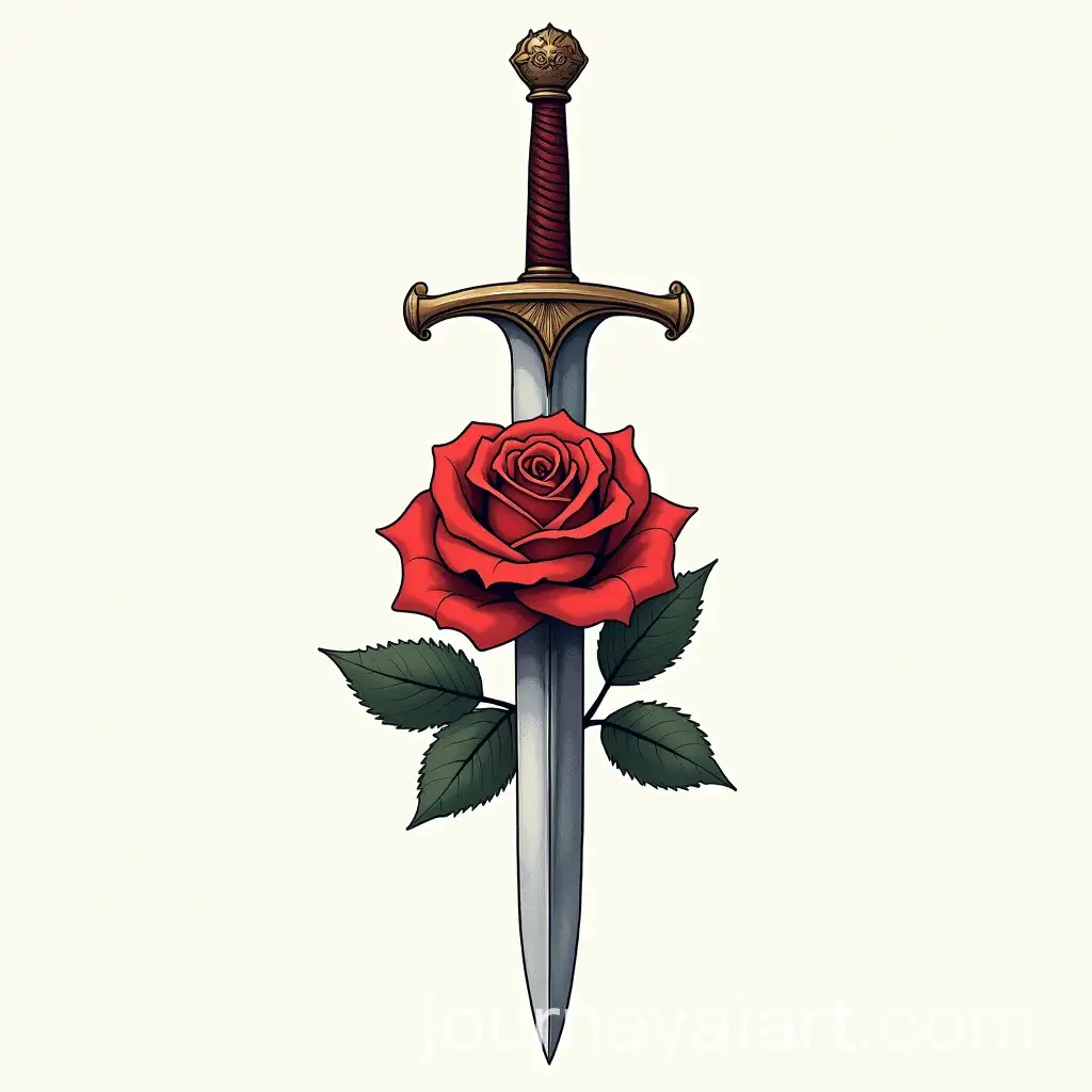 Sword-and-Rose-Logo-Design-with-Symbolic-Elements