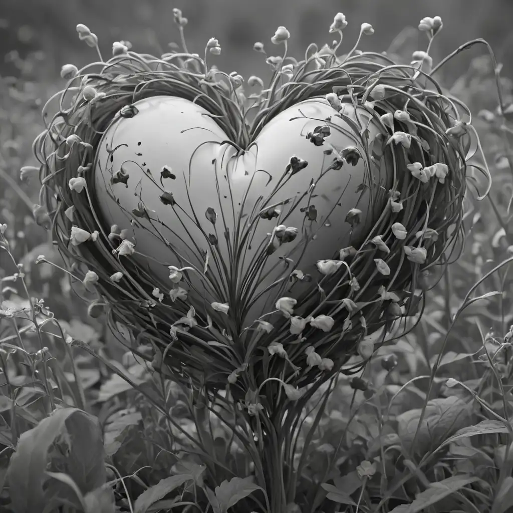 Valentine Style Heart Covered in Weeds