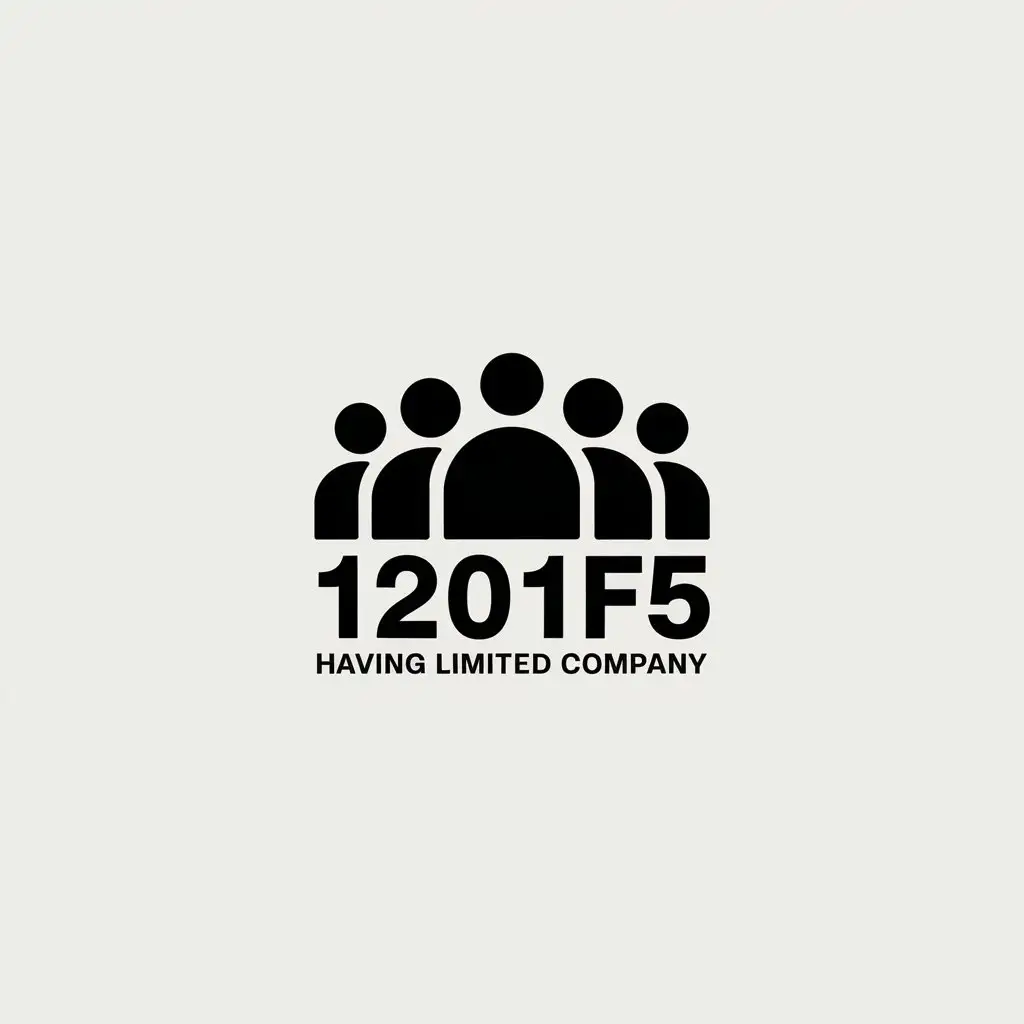 a vector logo design,with the text "1201F5 having limited company", main symbol:five people,Minimalistic,be used in Retail industry,clear background