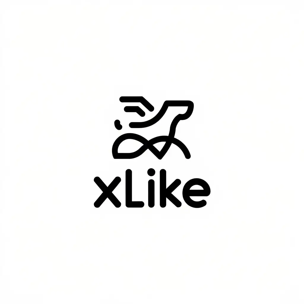 a vector logo design,with the text "xlike", main symbol:small dog,Moderate,be used in Internet industry,clear background