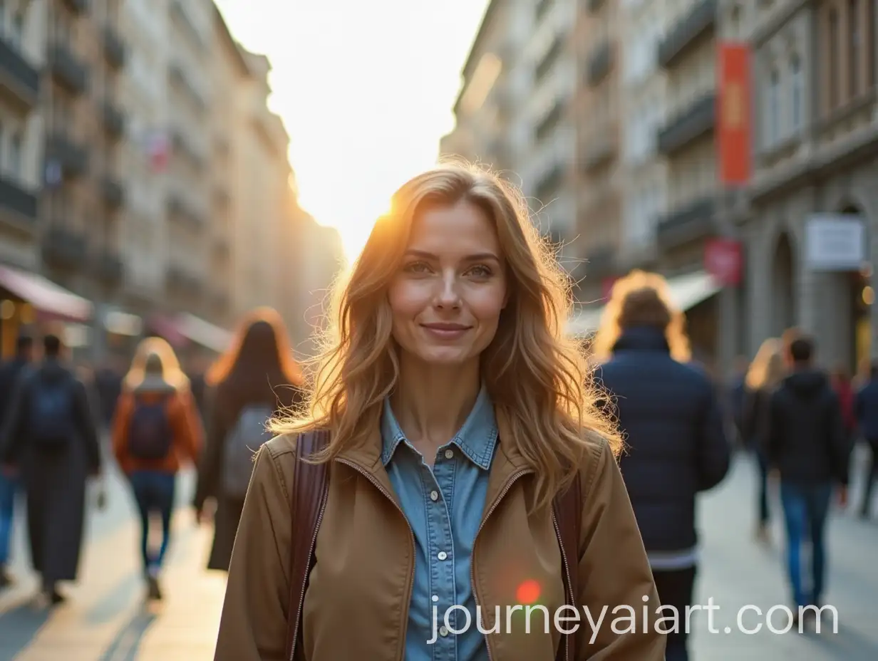 Elegant-Women-Strolling-Through-a-Vibrant-City-Center