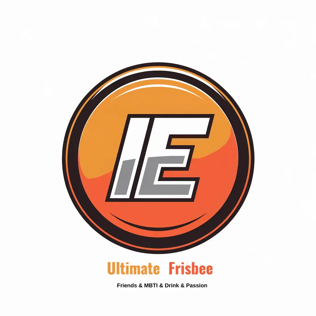 a vector logo design,with the text "IE", main symbol:frisbee,Minimalistic,be used in Sports Fitness industry,clear background