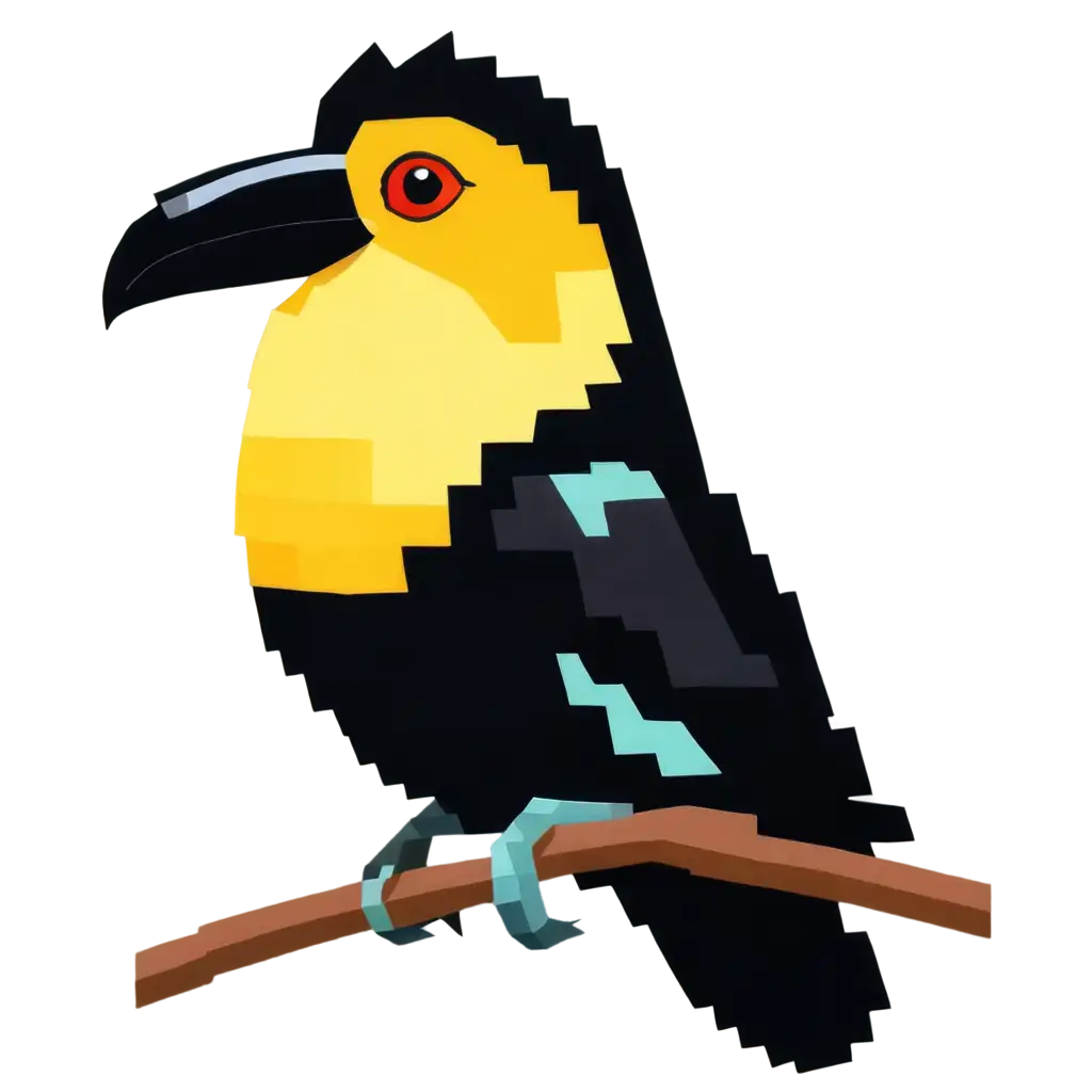 Pixelated-KeelBilled-Toucan-Icon-PNG-HighQuality-Image-for-Versatile-Use