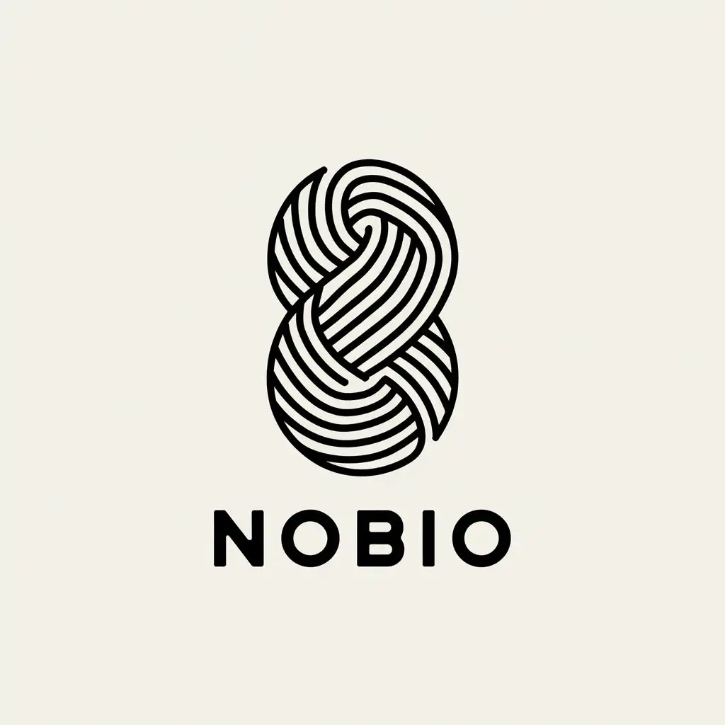 a vector logo design,with the text "nobio", main symbol:abstract skein of yarn,Moderate,clear background