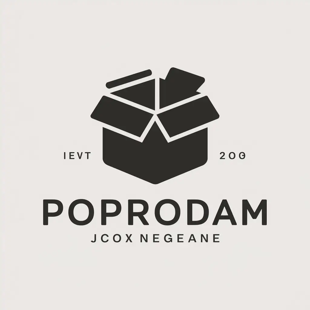 LOGO-Design-for-PoPROdam-Vector-Logo-Featuring-a-Big-Moving-Box-for-Retail-Industry