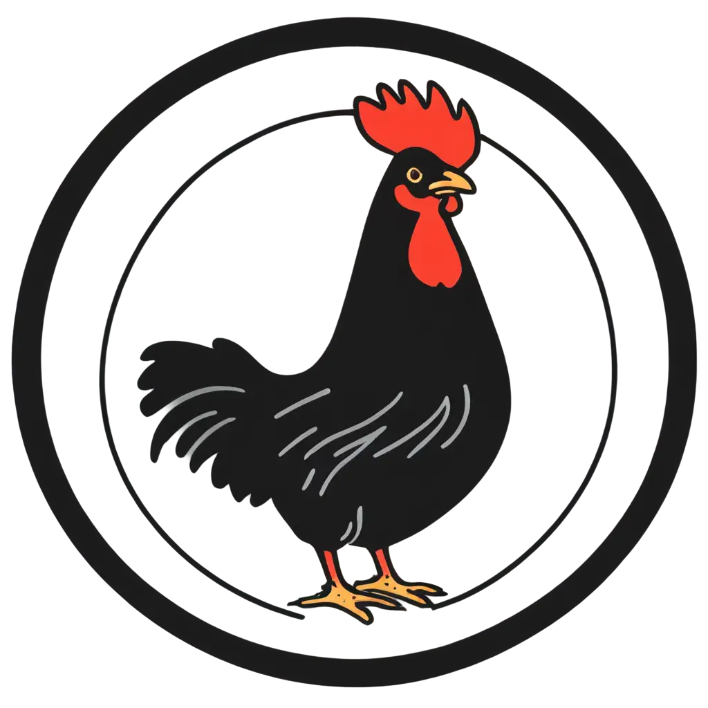 Caricature-Chicken-Logo-PNG-with-Head-in-Black-Circle-for-Versatile-Branding-and-Design