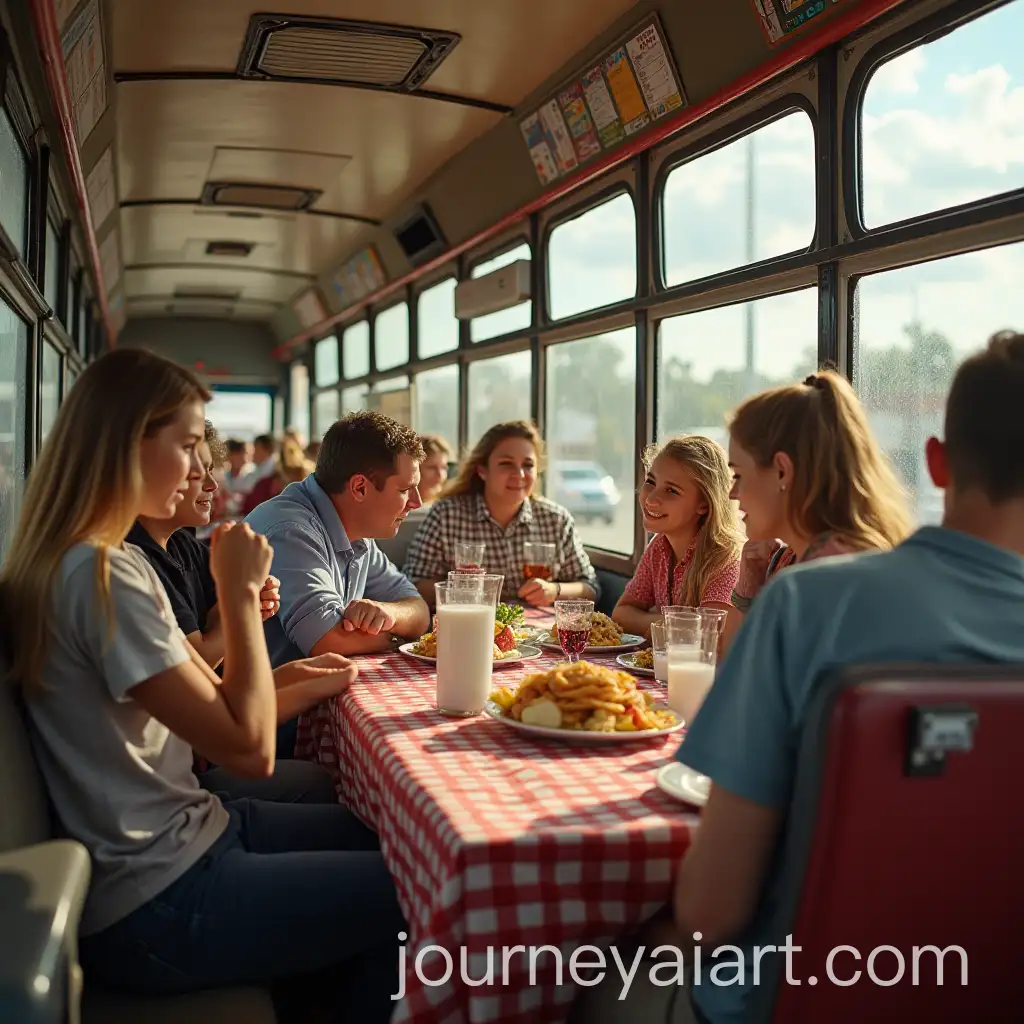 People-on-a-Bus-Heading-to-Picnic-Some-Hanging-Out-of-Windows