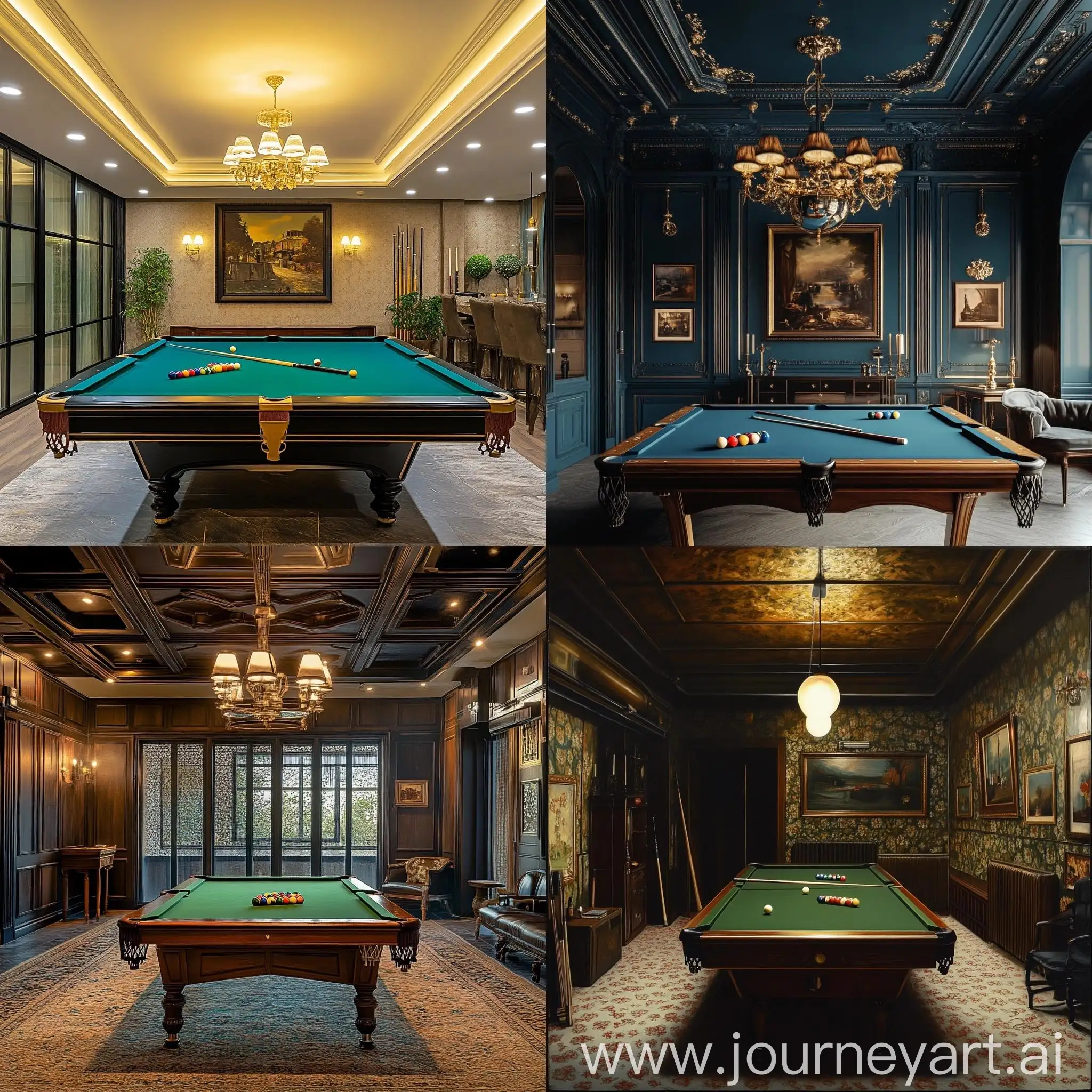 Luxurious-Snooker-Room-Interior-with-Elegant-Lighting-and-Green-Baize-Table