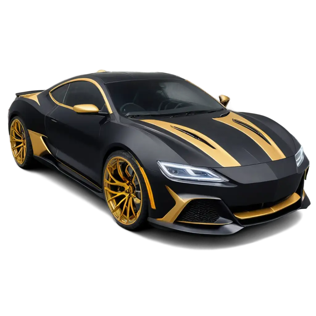 HighQuality-PNG-Image-of-a-Black-and-Gold-Supercar-with-Eagle-and-Circular-Lights-Featuring-Modern-Technology-and-Sports-Tires