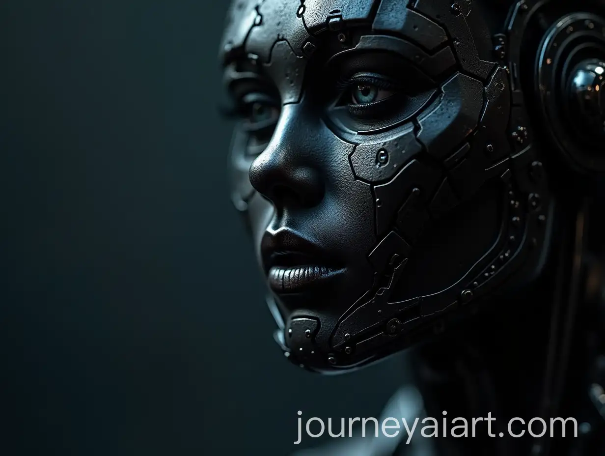 Futuristic-Mech-Cyber-Face-in-Shiny-Black-Metal-with-Studio-Lighting