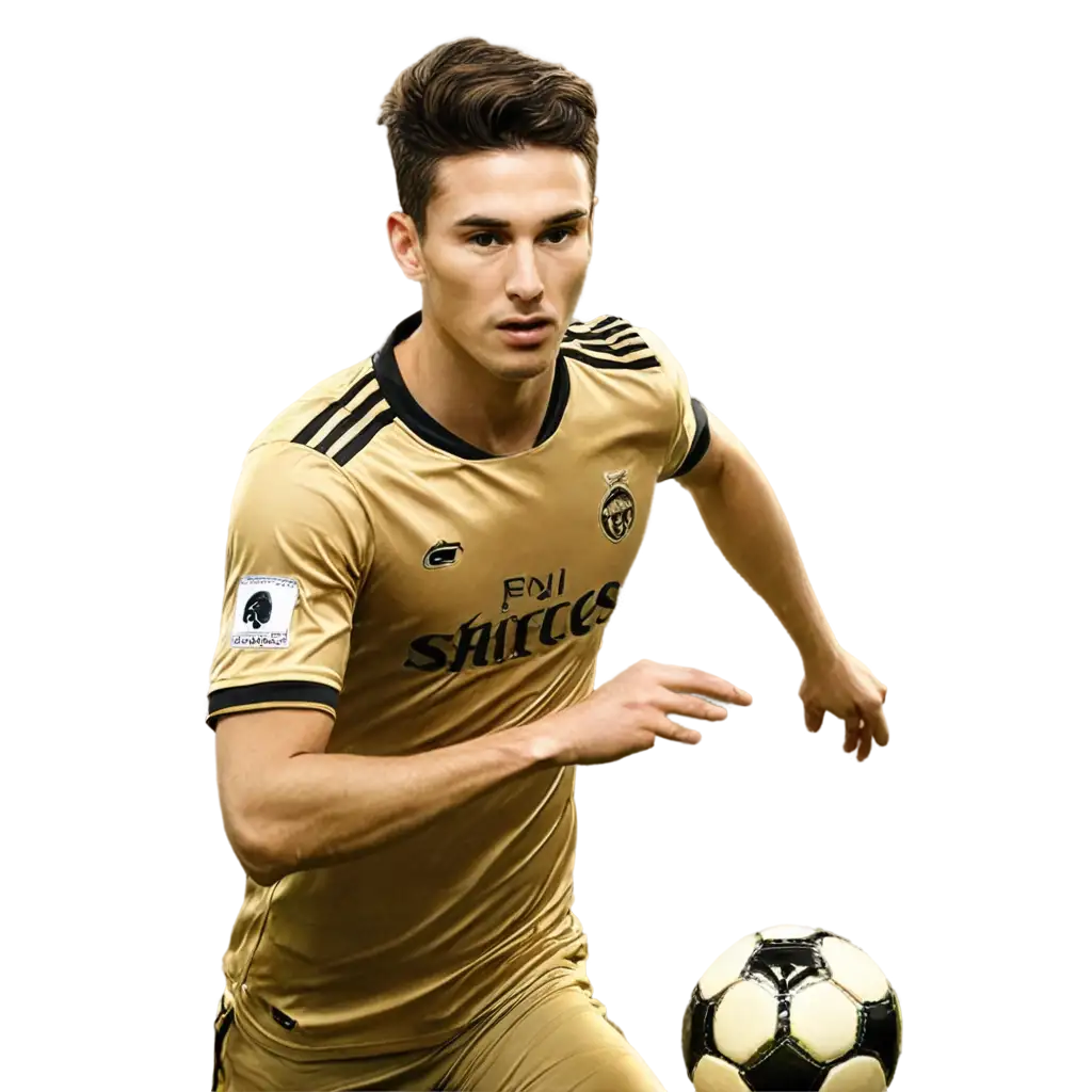 Realistic image of a popular footballer in Golden color