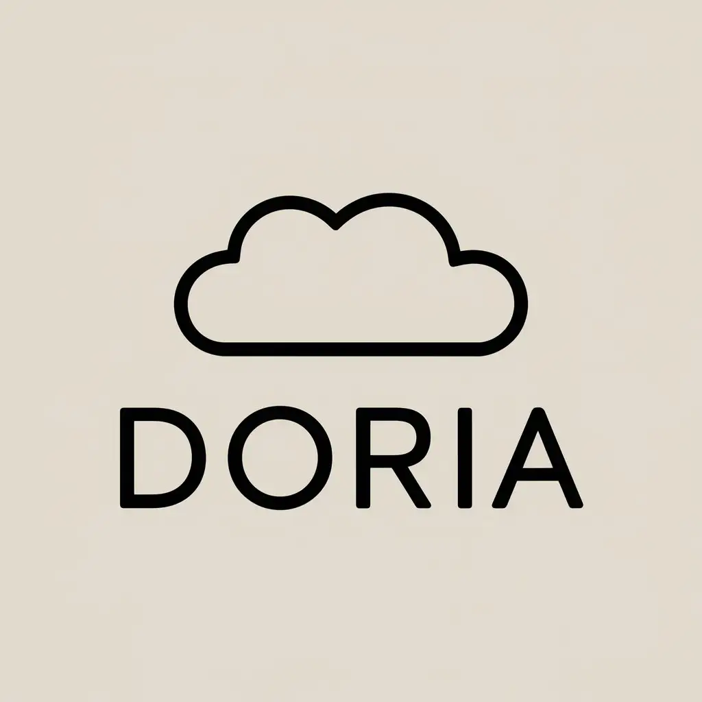 a vector logo design,with the text "Doria", main symbol:clouds,Minimalistic,clear background