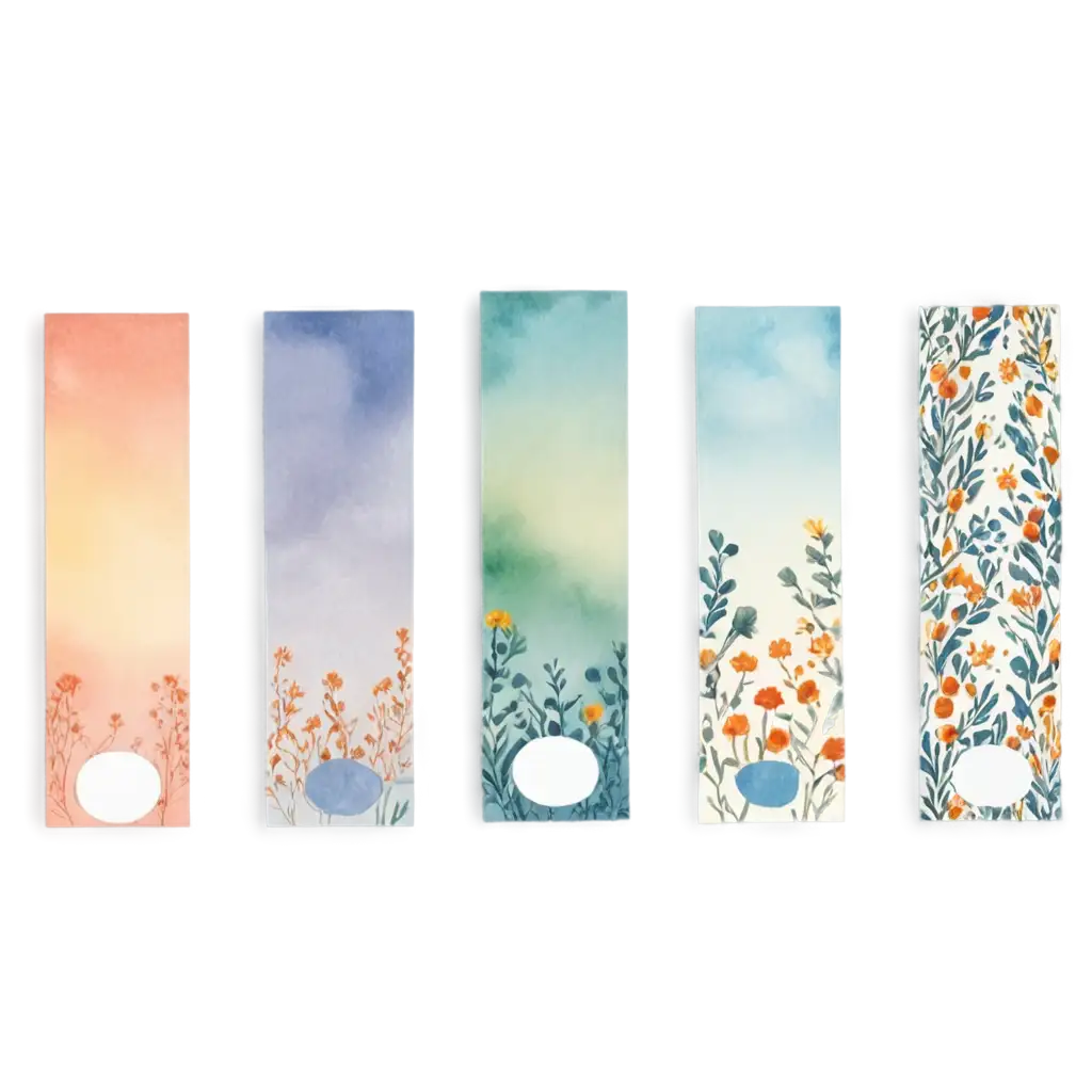 HighQuality-Watercolor-Patterned-Bookmarks-PNG-with-Beautiful-Frames-for-Creative-Projects