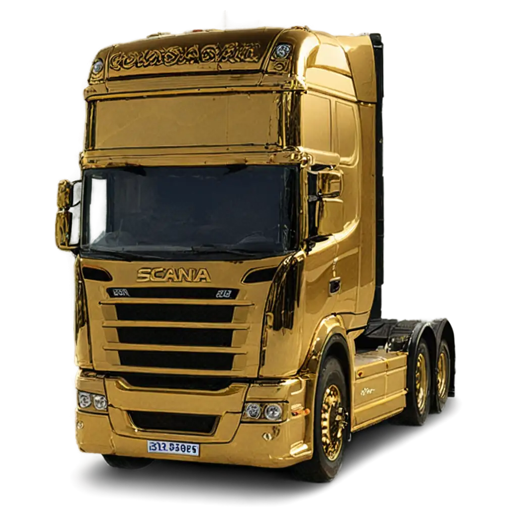 Golden-Scania-Truck-PNG-Image-A-Luxurious-Concept-in-HighQuality-Format