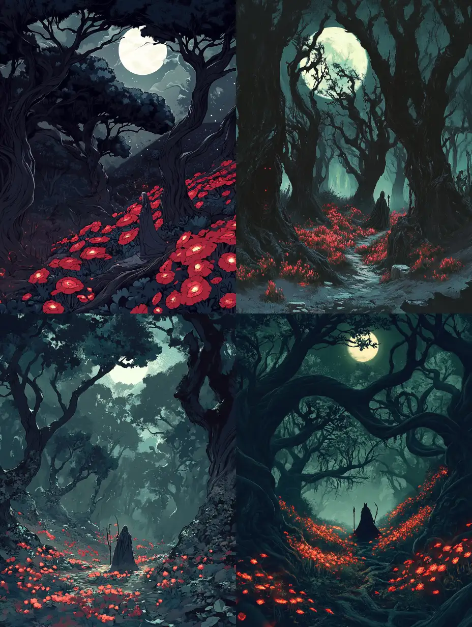 Ghostly-Queen-and-Adventurer-in-a-Dark-Enchanted-Forest