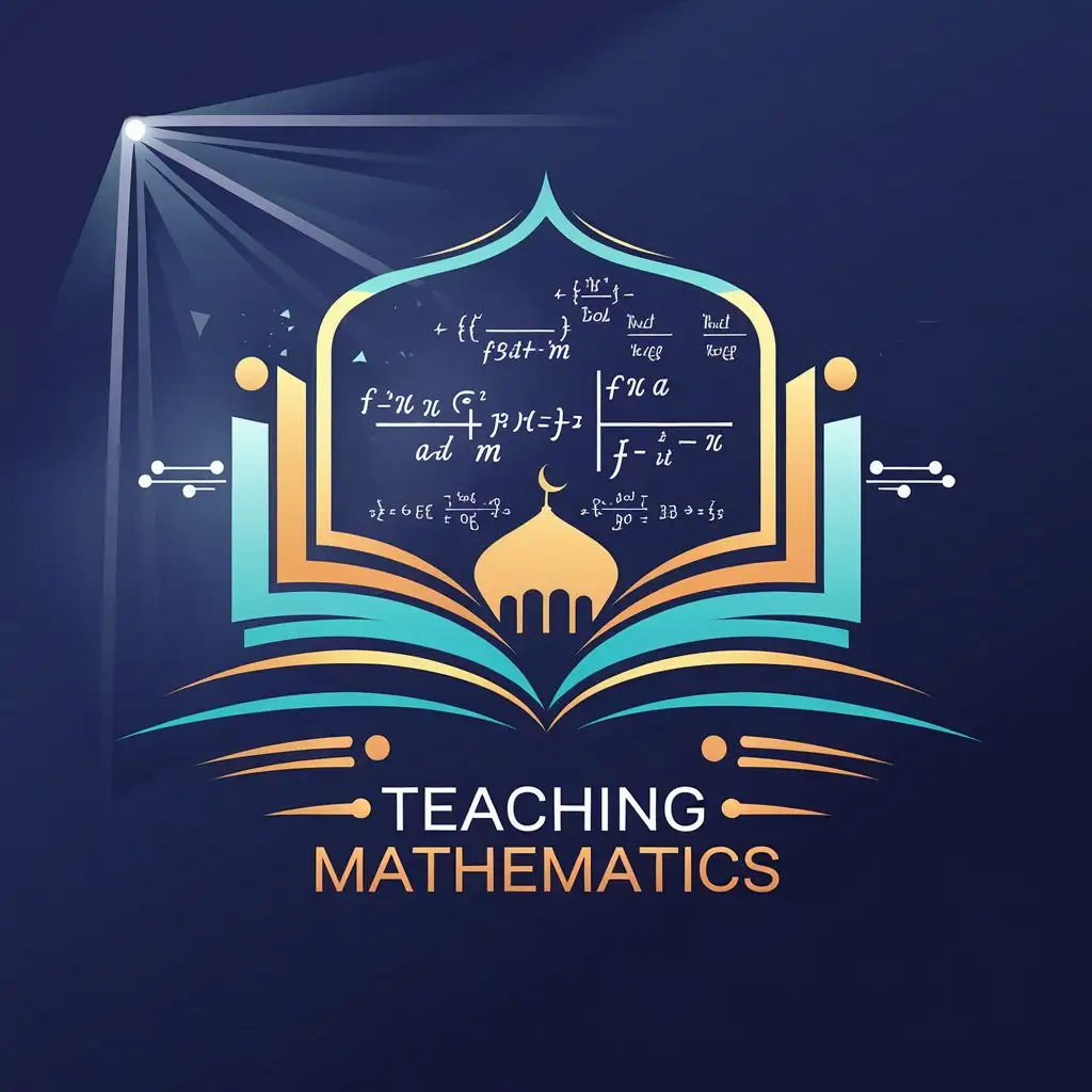 LOGO-Design-for-Teaching-Mathematics-Open-Book-and-Mathematical-Formulas-with-Mosque-Dome-Symbol