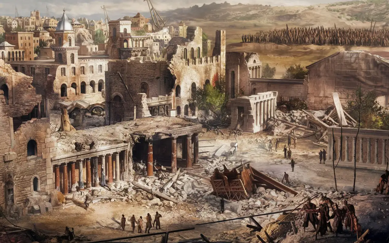 Jerusalem the capital of Judah was besieged and burned by Nebuchadnezzar and his military force, the temple of Yahweh and the house of King were both destroyed radically by the Babylon soldiers, anyone of wealth or nobility were taken captive and carried away into the gentile and pagan nation,