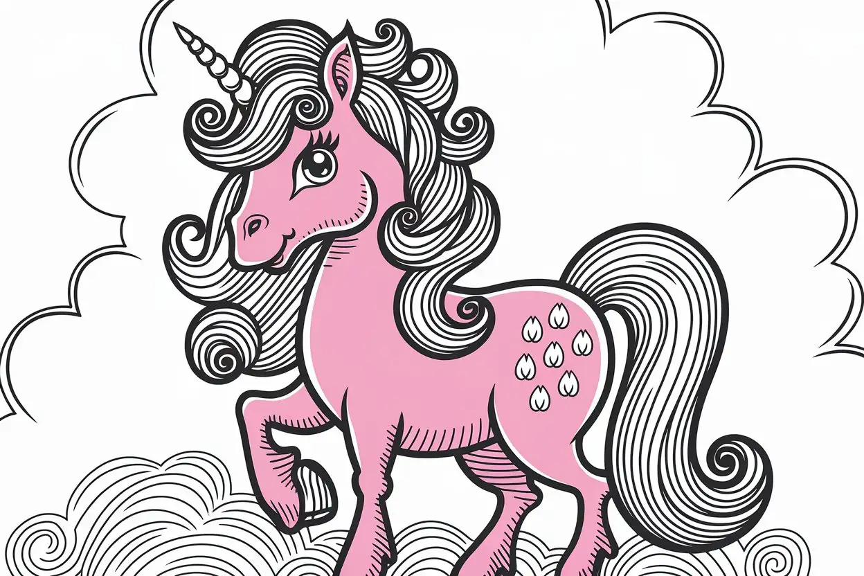 Childrens Coloring Book Strawberry Shortcake Unicorn Page