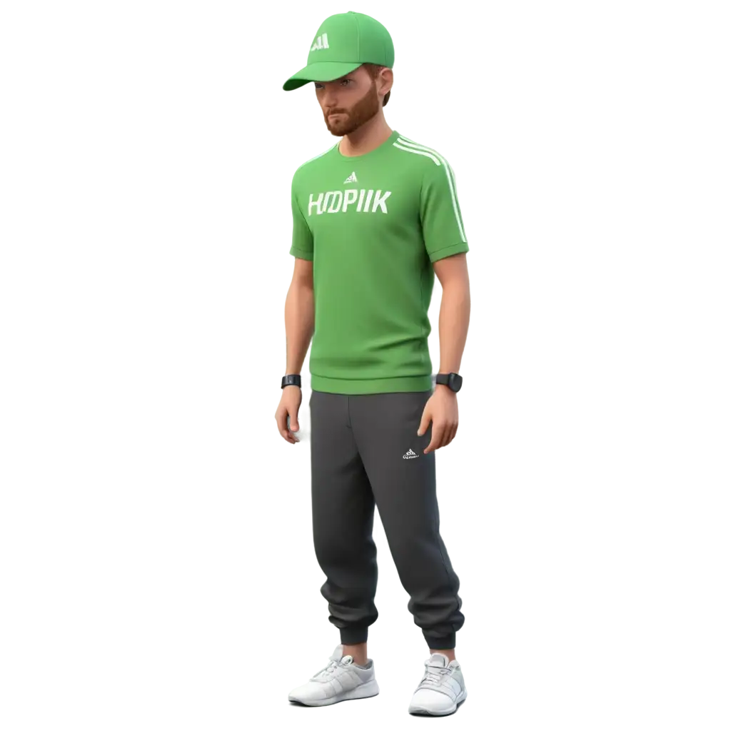 Russian-Hopnik-in-Adidas-SportsPNG-Image-Usage-Scenarioswear-with-Cap-3D-Model-PNG-for-HighQuality-Visuals