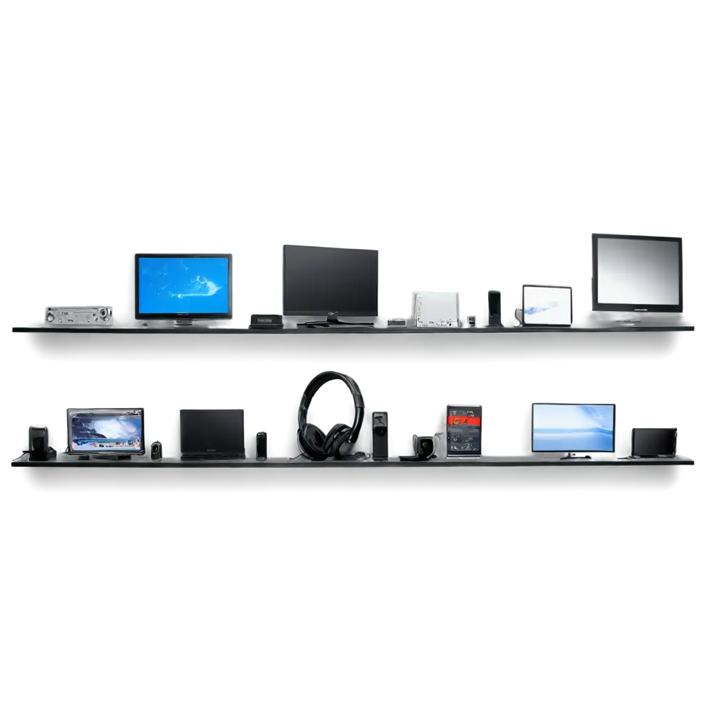 HighQuality-PNG-Image-of-a-Store-Shelf-Full-of-Electronic-Products