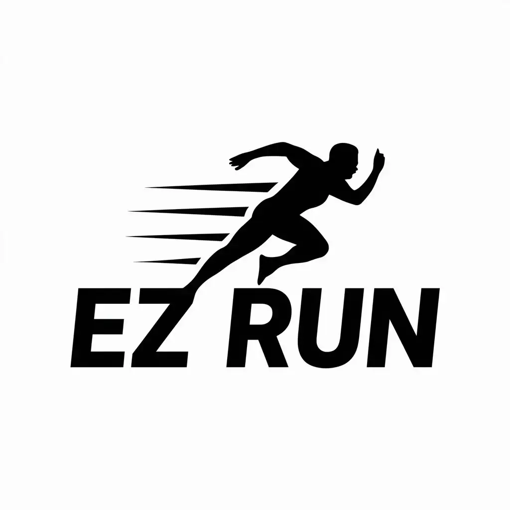 a vector logo design,with the text "EZ Run", main symbol:sprinter,Moderate,clear background