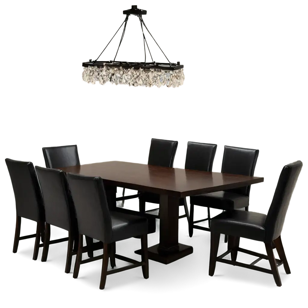 Elegant-Dark-Brown-Furniture-and-Black-Chandelier-PNG-for-Stunning-Interior-Designs