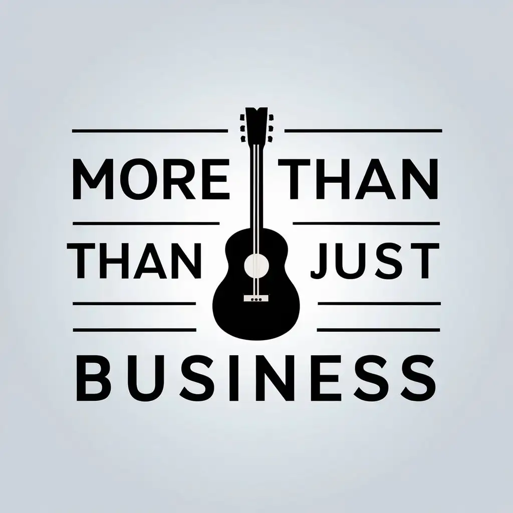 LOGO Design For More Than Just Business Minimalistic Guitar Symbol on Clear Background