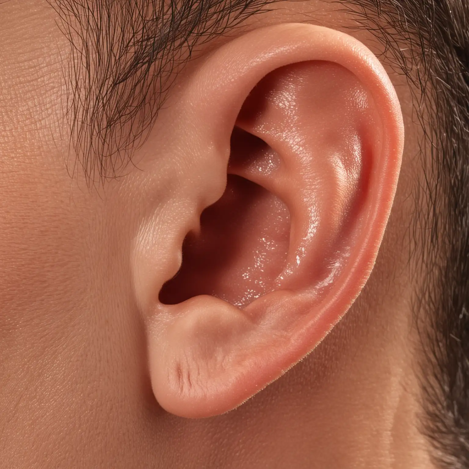 Realistic Male Ear with Glossy Skin and Perfect Anatomy