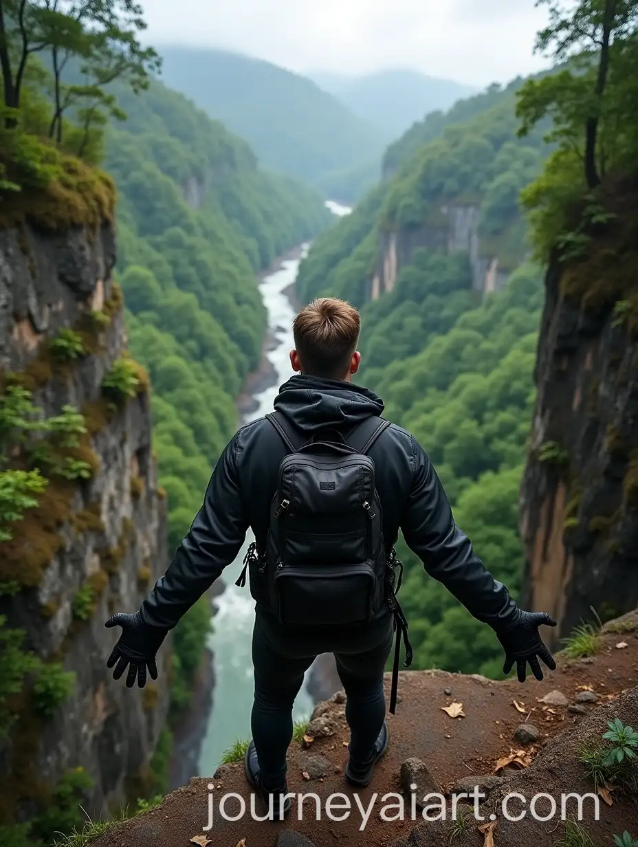Man-Standing-at-the-Edge-of-a-CliffAI-Image-Prompt-Expansion-Overlooking-Kalimantan-Forest