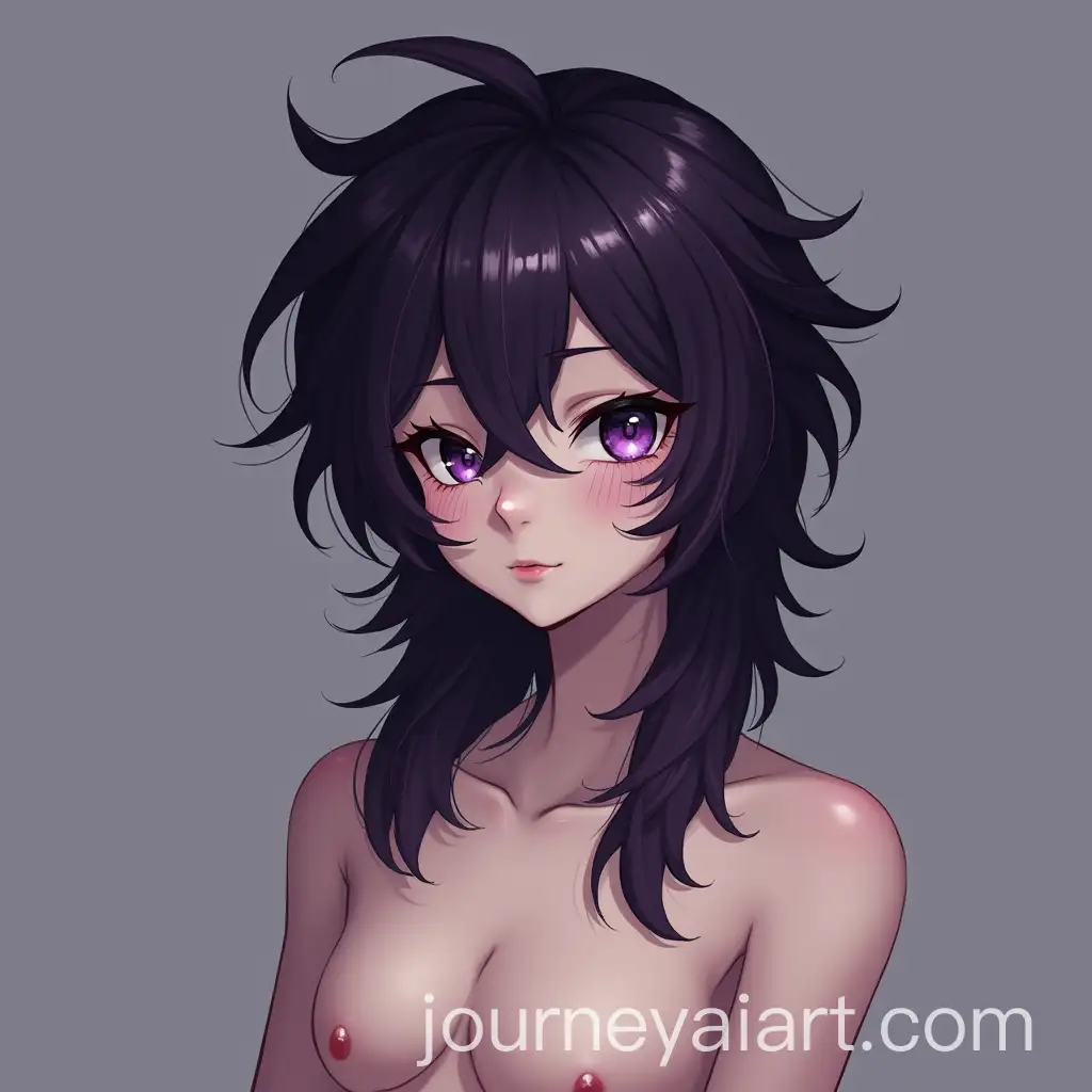 Androgynous-Male-with-WaistLength-Blackish-Purple-Hair-and-Purplish-Black-Eyes