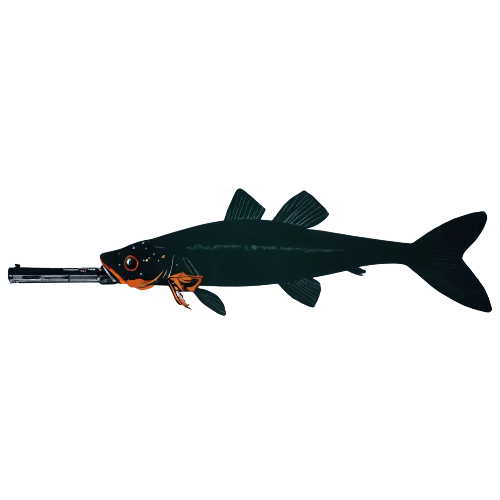 Catfish-with-Gun-PNG-Image-Unique-HighQuality-Artwork-for-Creative-Projects