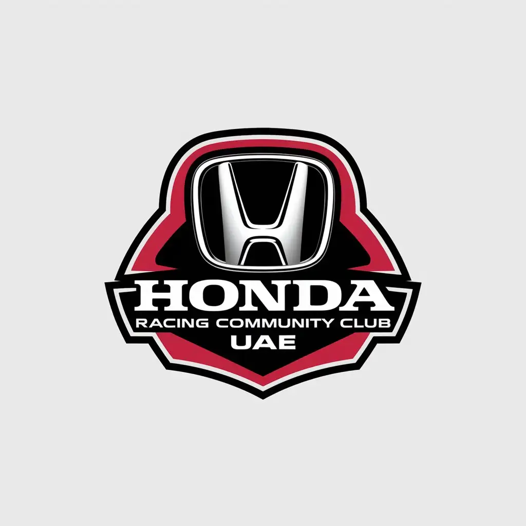 LOGO-Design-for-Honda-Racing-Community-Club-UAE-Automotive-Theme-with-Honda-Symbol