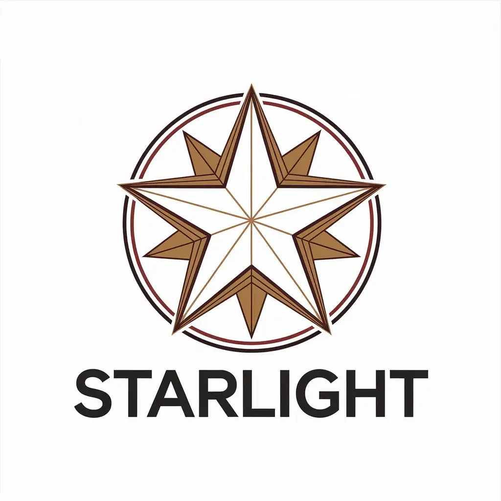 LOGO Design for Starlight Black Red Gold with Starlight Symbol and Moderate Theme