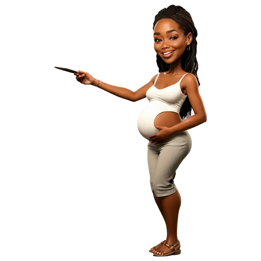 Vibrant-PNG-Image-of-a-Pregnant-African-Caricature-Capturing-Joyful-Anticipation