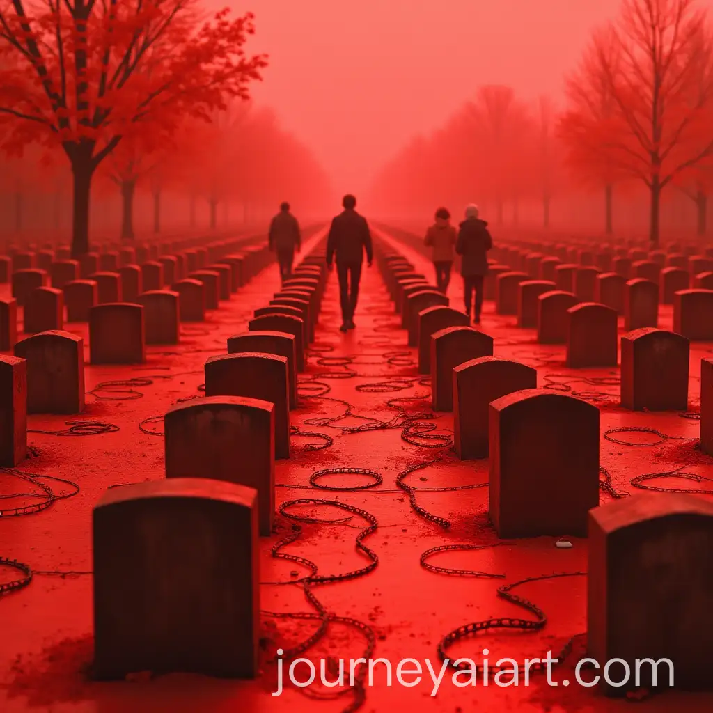 Urban-Residents-Among-Low-Graves-in-Red-Space