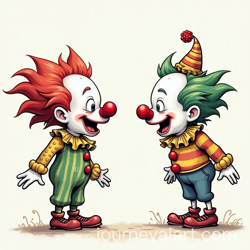 Two-Clowns-Arguing-in-HandDrawn-Style