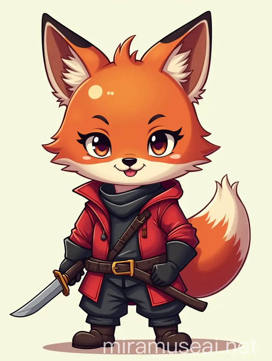 Cartoon Fox Assassin with Dagger Detailed Masterpiece