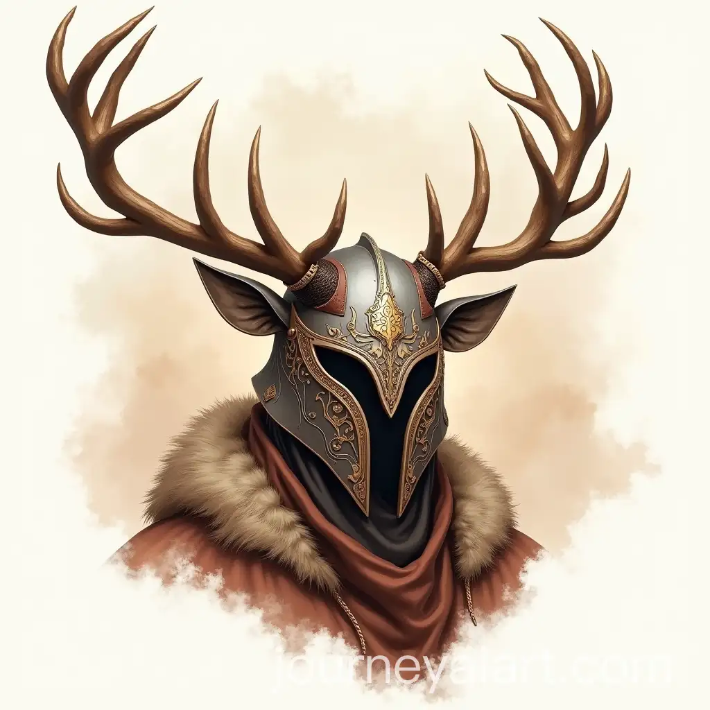 Fantasy-Reindeer-Helmet-with-Majestic-Antlers-and-Winter-Engravings